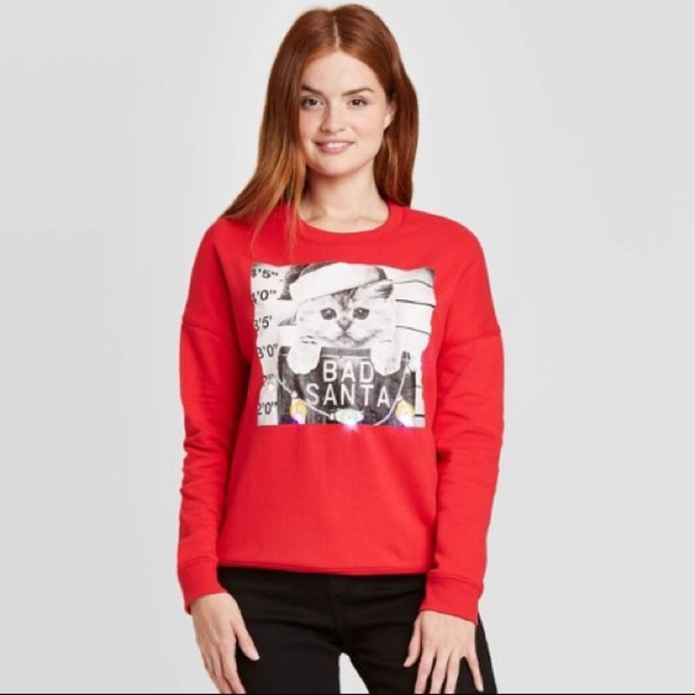 Light Up ‘Bad Santa’ Pullover